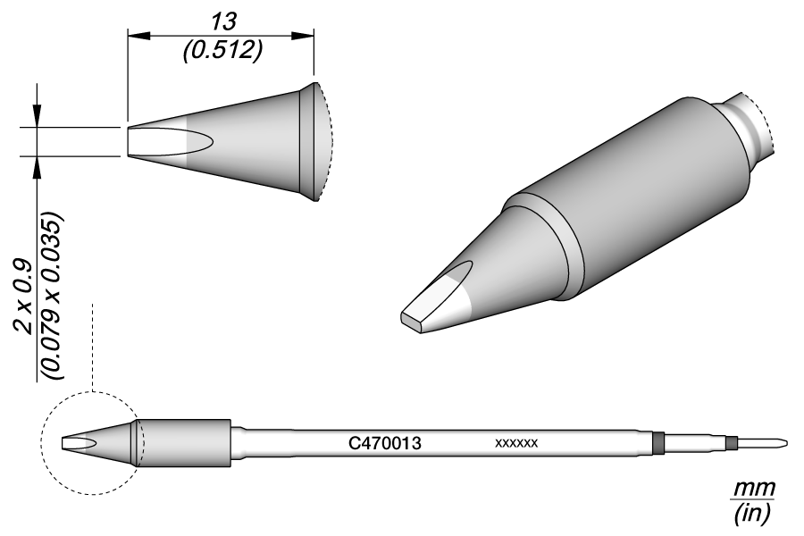 C470013 - Chisel Cartridge 2 x 0.9